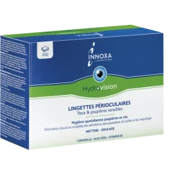 Lingettes nettoyantes périoculaires Innoxa Hydravision (x20)