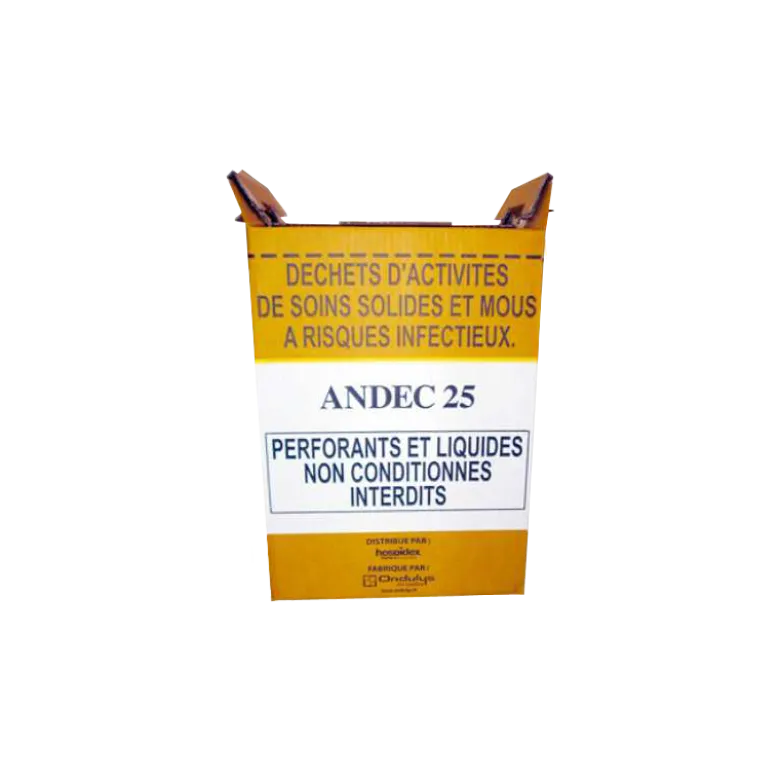 Lot de 5 conteneurs carton pour déchets médicaux - 25 Litres