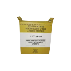 Lot de 5 conteneurs carton pour déchets médicaux - 50 Litres