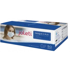 Masques de protection Haute Filtration type 2 Joleti avec élastique - 3 plis (boite de 50)