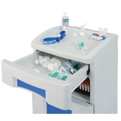 Meuble assistant médecin Carina avec 2 tiroirs (2 plateaux) - polyéthylène