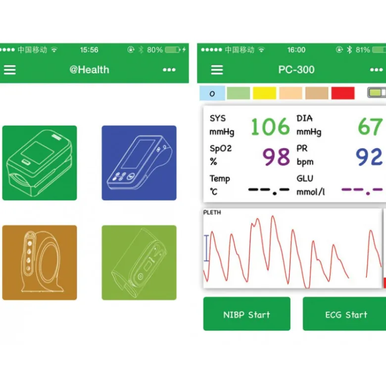 Moniteur patient multiparamétrique GIMA PC-300 (PNI, SpO2,Temp.,Poul) avec ou sans ECG)