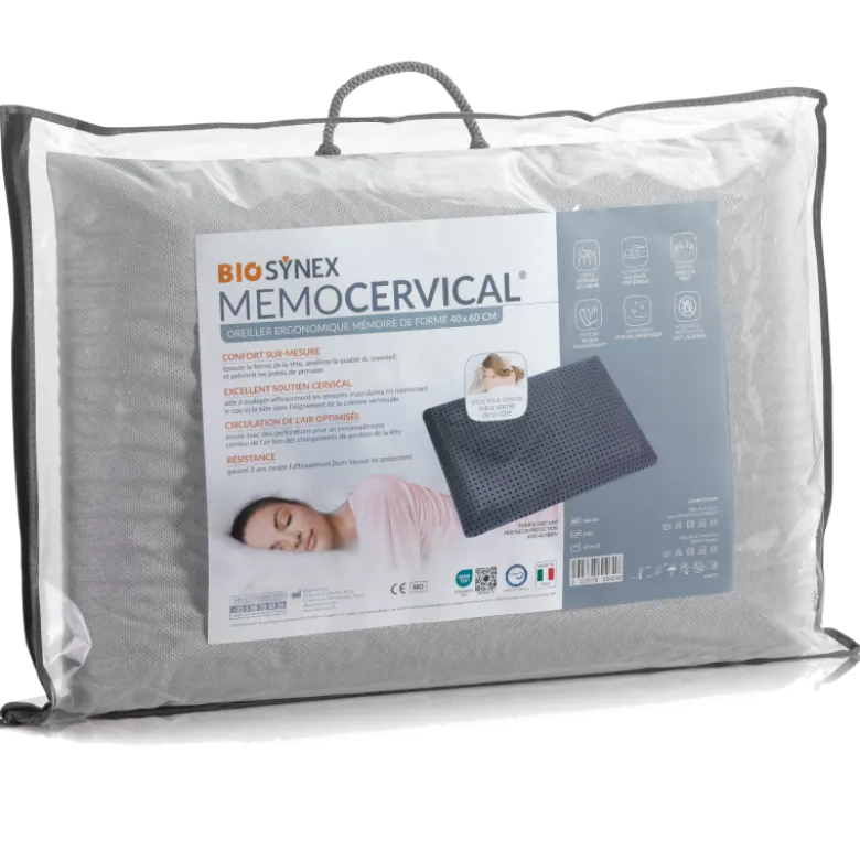 Oreiller ergonomique memocervical Biosynex traditionnel