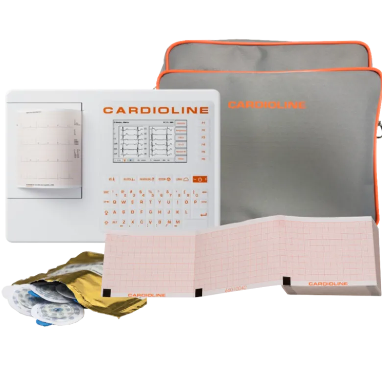 Pack ECG Cardioline 100S (6 pistes) avec interprétation + sacoche + papier + électrodes