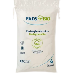 Pads de coton bio Laboratoires Gilbert (sachet de 180)