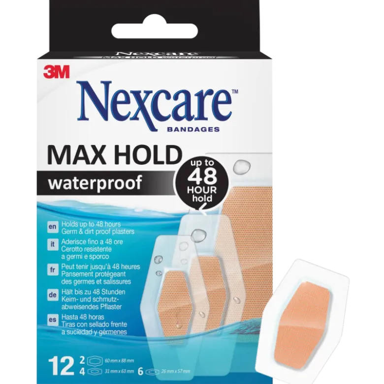 Pansements Imperméables Nexcare Max Hold (boite de 12)