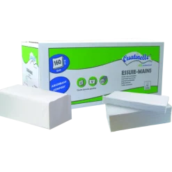 Papier essuie-mains pliage V Global Hygiène Ecolabel - 25 x 21 cm