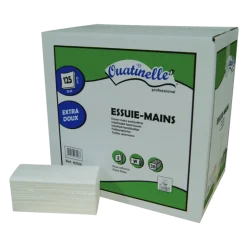Papier essuie-mains pliage W Global Hygiène Ecolabel - 22 x 34 cm (carton de 30)
