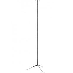 Pied porte-sérum pliable Comed aluminium et acier inox, 2 crochets
