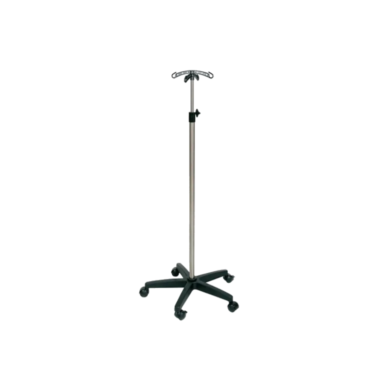 Pied à sérum tige inox 4 crochets Comed