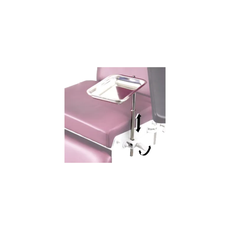 Plateau à instruments avec support pour fauteuil de prélèvement à hauteur variable Promotal