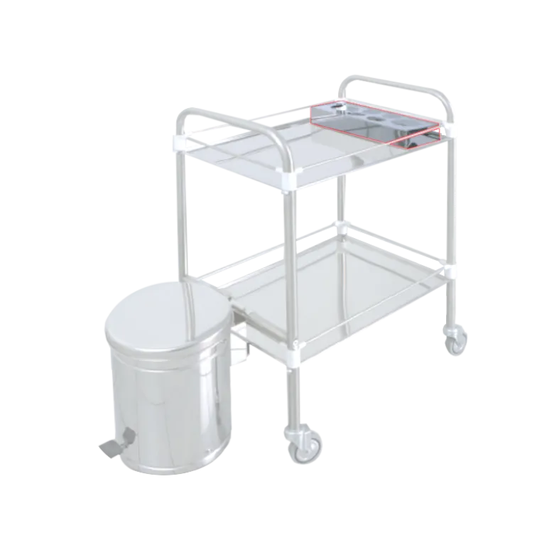Porte bouteilles pour chariot Lancart (2 plateaux) - inox