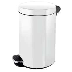 Poubelle à pédale en métal blanc (3, 5, 12, 20 ou 30 litres)
