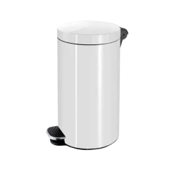 Poubelle à pédale en métal blanc (3, 5, 12, 20 ou 30 litres)