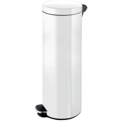 Poubelle à pédale en métal blanc (3, 5, 12, 20 ou 30 litres)