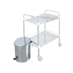 Poubelle pour chariot Lancart (2 plateaux) - inox