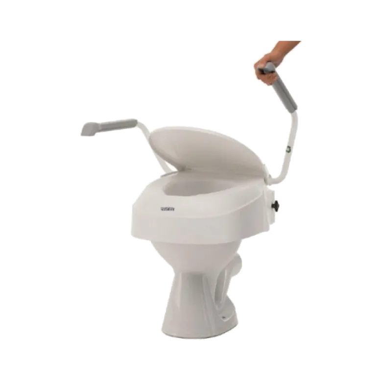 Rehausse WC avec accourdoirs Invacare Aquatec 900