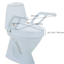 Rehausse WC Invacare Aquatec 90000 (accoudoirs + couvercle)