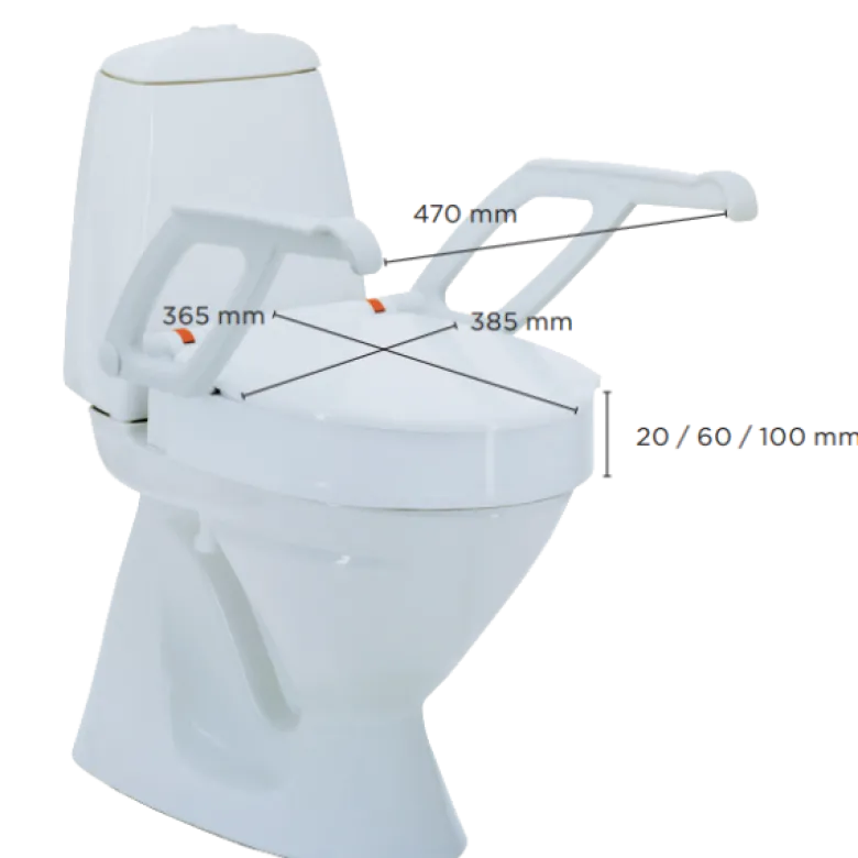 Rehausse WC Invacare Aquatec 90000 (accoudoirs + couvercle)