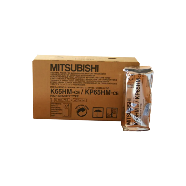 Rouleaux de papier thermique Mitsubishi K65HM/KP65HM (boite de 4)