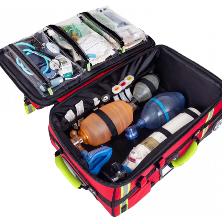 Sac urgence "Oxygène" Emerair Elite Bags à roulettes (noir ou rouge)