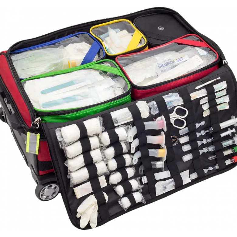 Sac urgence "Oxygène" Emerair Elite Bags à roulettes (noir ou rouge)