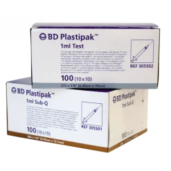 Seringues à tuberculine BD Plastipak stériles avec aiguille sertie (boite de 100)