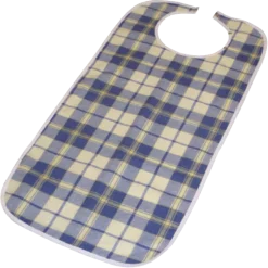 Serviette bavoir de protection pour adulte (vinyl/coton)