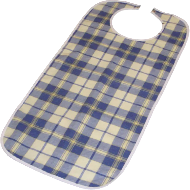 Serviette bavoir de protection pour adulte (vinyl/coton)