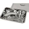 Set de 8 instruments pour pansement avec boite inox et récipients