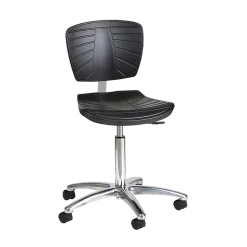 Siège médical ergonomique noir Carina base aluminium