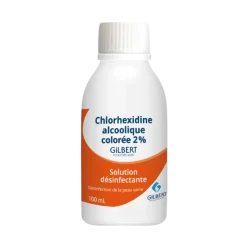 Solution désinfectante Gilbert - Chlorhexidine Alcoolique Colorée 2%