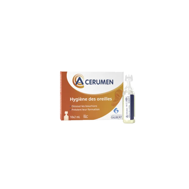 Solutions auriculaires Laboratoires Gilbert A-Cerumen coloré