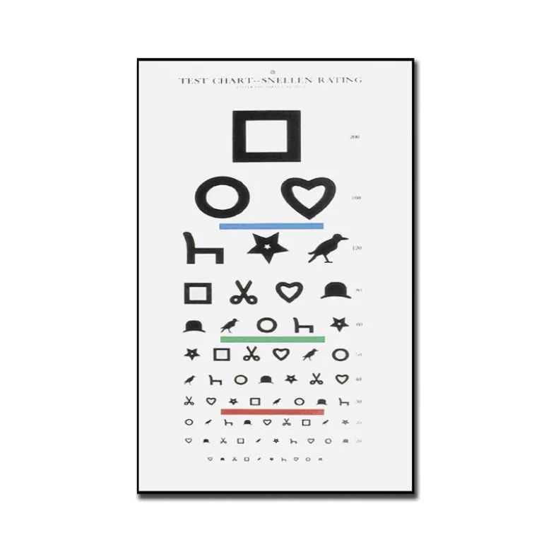 Tableau optométrique EWING Gima pour analphabètes - 6 m