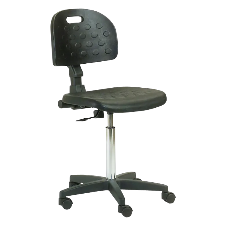 Tabouret de laboratoire Carina 63 en polyuréthane noir