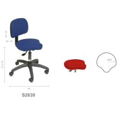 Tabouret médical bicyclette Ecopostural S2639, S2640, S2641 et S2642