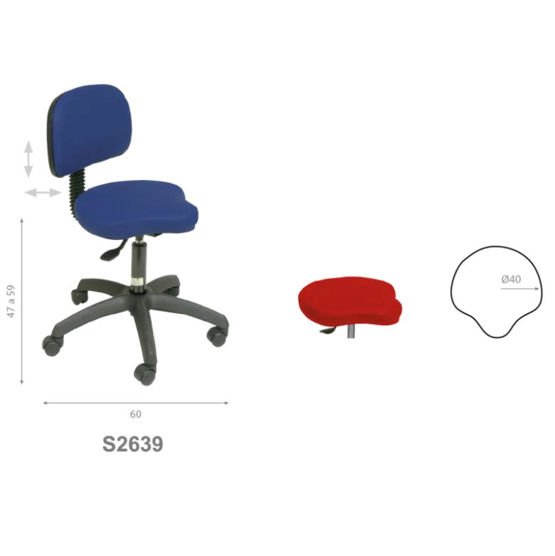Tabouret médical bicyclette Ecopostural S2639, S2640, S2641 et S2642