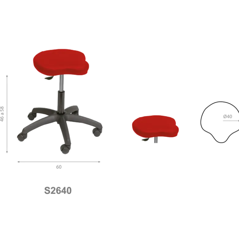 Tabouret médical bicyclette Ecopostural S2639, S2640, S2641 et S2642