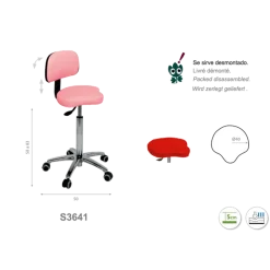 Tabouret médical bicyclette Ecopostural S3640 base alu et assise haute