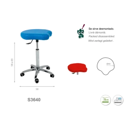 Tabouret médical bicyclette Ecopostural S3640 base alu et assise haute