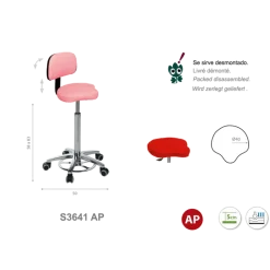 Tabouret médical bicyclette Ecopostural S3640 base alu et assise haute