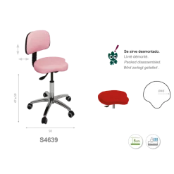 Tabouret médical bicyclette Ecopostural S4640 base alu et assise basse