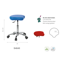 Tabouret médical bicyclette Ecopostural S4640 base alu et assise basse