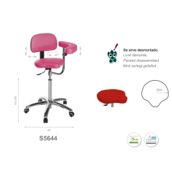 Tabouret médical bicyclette Ecopostural S5640 base alu et assise haute