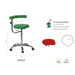 Tabouret médical bicyclette Ecopostural S5640 base alu et assise haute