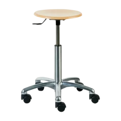 Tabouret médical Carina 67 assise ronde en bois