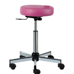 Tabouret médical Carina 40 - Chromé avec roulettes - Coloris Fuchsia