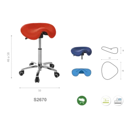 Tabouret médical derby Ecopostural S2670/S2671 base alu et assise basse