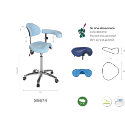 Tabouret médical derby Ecopostural S5670 base alu et assise haute