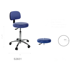 Tabouret médical Ecopostural S2650/S2651 base alu et assise basse